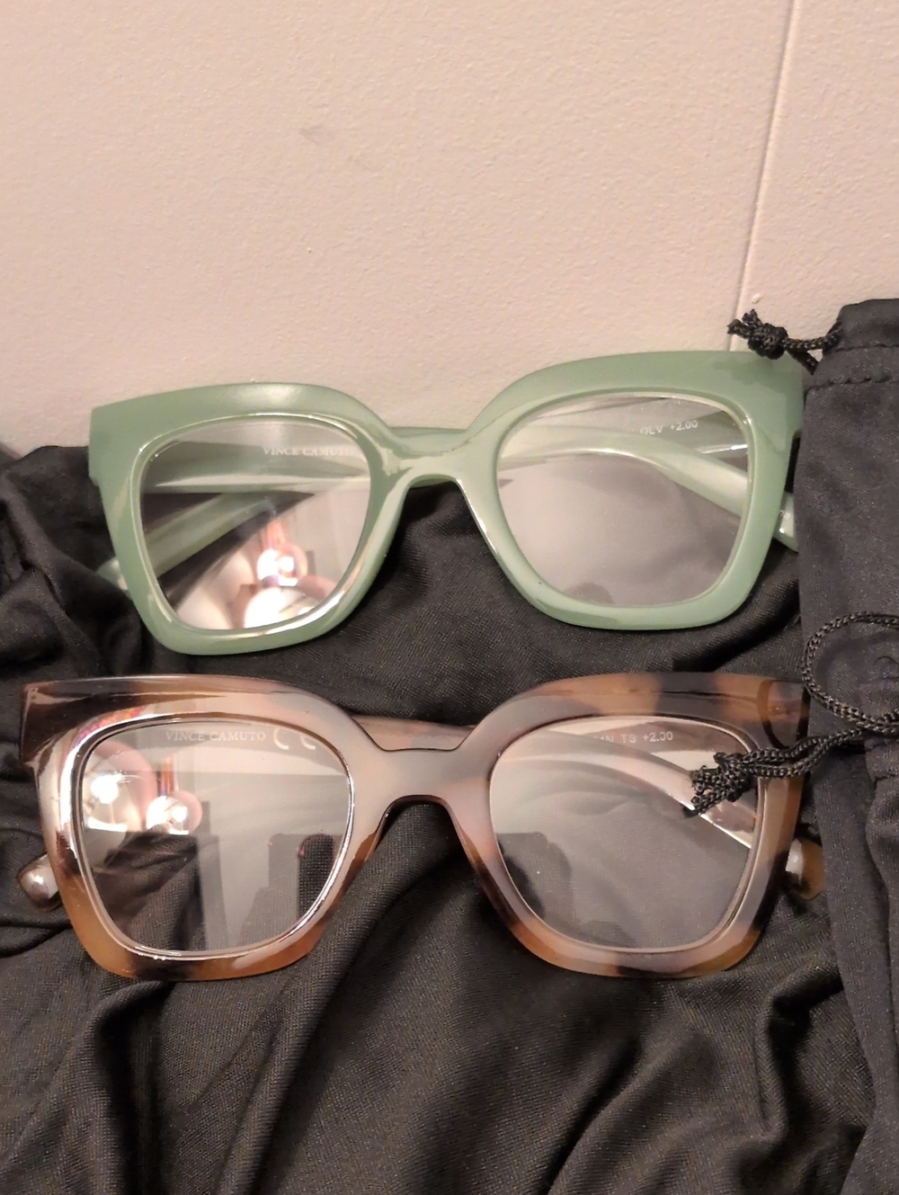Vince Camuto Green & Tortoise Square Prescription Glasses Duo
